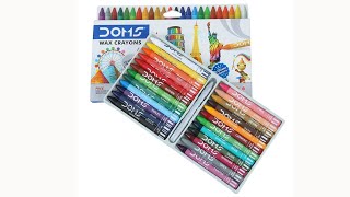 DOMS WAX CRAYONS EXTRA LONG 24 SHADES ||