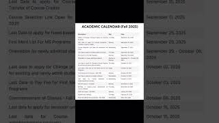 Vu Academic Calendar Fall 2025 Course Selection Mid Final Term Dates
