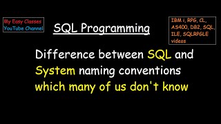 Difference between SQL and system naming conventions which many of us don't know