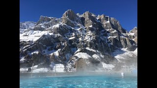 Thermal Spa in Leukerbad with Alps Views