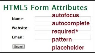 HTML5 tutorial- New form attributes