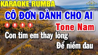 Karaoke Cô Đơn Dành Cho Ai Rumba Tone Nam ( A#m ) Nhạc Sống | Karaoke Nhạc Trẻ R