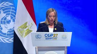 Cop27, intervento del Presidente Giorgia Meloni alla Sessione Plenaria