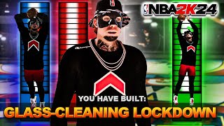 THE BEST GLASS-CLEANING LOCKDOWN BUILD IN NBA 2K24 is a DEFENSIVE MENACE… BEST CENTER BUILD NBA2K24!