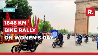 75 CRPF Women Daredevils embark bike rally from India Gate to Jagdalpur