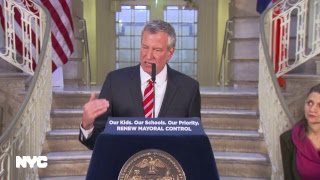 Mayor de Blasio Delivers Remarks at Rally to Extend Mayoral Control of NYC Schools