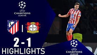 Atlético Madrid vs Bayer Leverkusen 2-1 Highlights Goals | UEFA Champions League 2024-2025