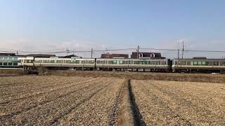 田園地帯を走るマリンライナー高松行き、妹尾駅~備中箕島駅間で撮影