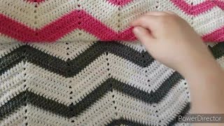 Chevron Crochet or Waves pattern blanket