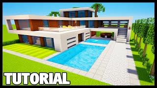 Minecraft: How to Build a Large Modern House/Mansion Tutorial
