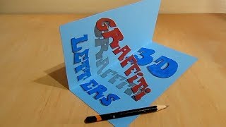 Drawing 3D Graffiti Letters Illusion - Trick Art on Paper - Vamos