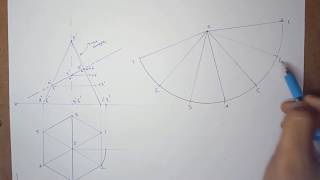 how to draw development of a hexagonal pyramid !! All in One