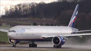 FullHD Aeroflot Boeing 777 300ER short takeoff at Geneva⁄GVA⁄LSGG