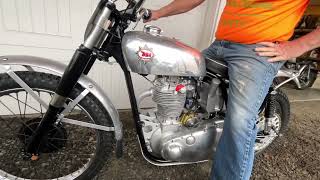 1957 BSA Alloy Clipper trials bike - first start