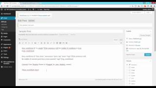WP Conditions & Variables Usage Video