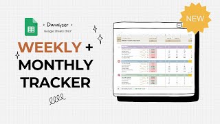 Aesthetic Weekly, Monthly Social Media Growth Tracker (Google Sheets Template that last forever!)