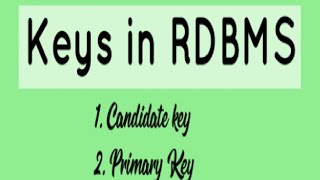 TYPES OF KEYS IN DBMS# Tamil