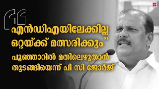 'എന്‍ഡിഎയിലേക്കില്ല, ഒറ്റയ്ക്ക് മത്സരിക്കും'; പൂഞ്ഞാറില്‍ മതിലെഴുതാന്‍ തുടങ്ങിയെന്ന് പി സി ജോര്‍ജ്