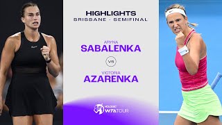 Aryna Sabalenka vs. Victoria Azarenka  | 2024 Brisbane Semifinal | WTA Match Highlights