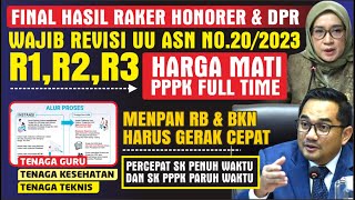 🔴SELAMAT YA.. FINAL HASIL RAPAT HONORER & DPR R2 & R3 JADI PPPK PENUH WAKTU UU ASN AKAN DIREVISI..!