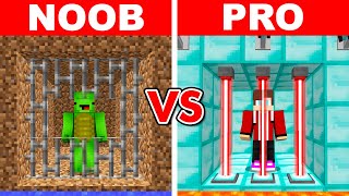 Minecraft NOOB vs PRO: SAFEST SECURITY PRISON BUILD CHALLENGE