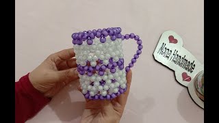 طريقة عمل كأس من الخرز ميداية او توزيعات سبوع و هدايا _ مريم عثمان | How to  make a cup of beads