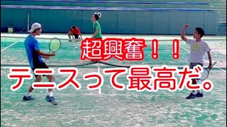 テニス 男子 ダブルス vs 団体戦優勝チームメンバー ハイレベル試合