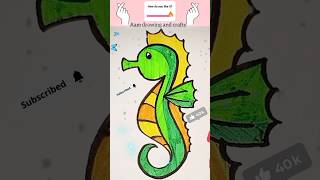Easy and simple Seahorse drawing🐎 #seahorsechess #shortvideo