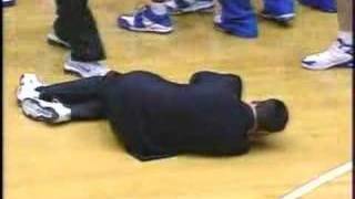 Coach K passes out