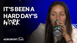 Jessica Pegula cracks open a beer during press conference | 2022 US Open | Eurosport tennis