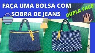 BOLSA DE JEANS DUPLA FACE - FEITA COM PERNAS DE CALÇA JEANS