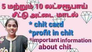 5 and 10 lacks chit card model/ 20 மாதத்தில் 10 லட்சம் /chit fund explanation video