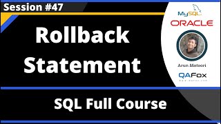 SQL - Part 47 - Rollback Statement