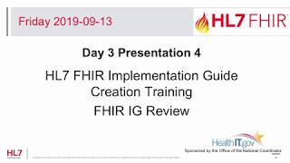 FHIR IG Review - FHIR Implementation Guide Creation Training