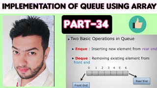 Data structures using C language | Part-34 | Implementation of queue using array (program).
