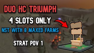 How to Triumph Hardcore with 8 Maxed Farms (Duo NST) (4 slots only) - Tower Defense Simulator | TDS