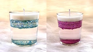 طريقة عمل شمعة الجليتر - How to make a glitter candle