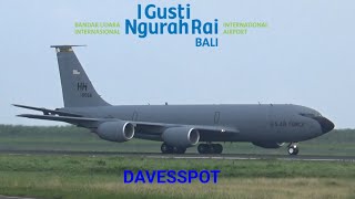 BALI PLANE SPOTTING takeoffs \u0026 landings including USAF KC-135, US Navy Boeing P-8 \u0026 more