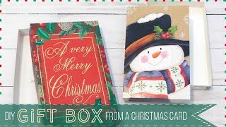 DIY Gift Box From a Christmas Card