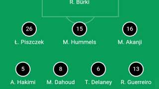 Line up Dortmund vs schalke 04 || 26e journée