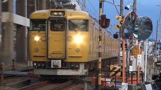 【4K】JR山陽本線　普通列車115系電車　ｵｶD-05編成