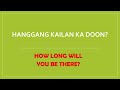 Tagalog to English Basic Sentence Translation 101