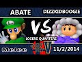 FPV - Abate (Luigi, Falcon) Vs. dizzkidboogie (Ice Climbers) SSBM Losers Quarters - Smash Melee