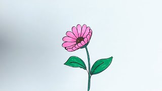 How to draw a small flower and fill it with color. Drawing tutorial for beginners. Learn to draw.