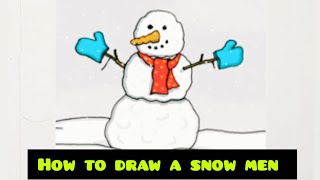Easy drawing Snowmen ❄️ step by step drawing #kidsvideos #artforkids
