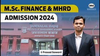 JBIMS MSc Finance and MHRD 2024 Admission Process | Prasad Sawant