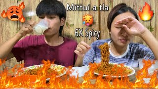 6X Spicy Noodles Challenge 🥵🤯🔥 A thak lutuk mittui a tla 🥵🔥