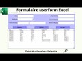 Créer un formulaire userform de saisie de données partant de zéro