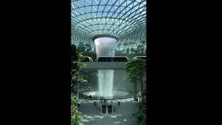World's Tallest Indoor Waterfall at Changi Airport Singapore #shorts