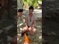 surviving one week on uninhabited island first fire with a bow and drill philippines